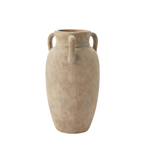 12 In Taupe Handled Ceramic Vase