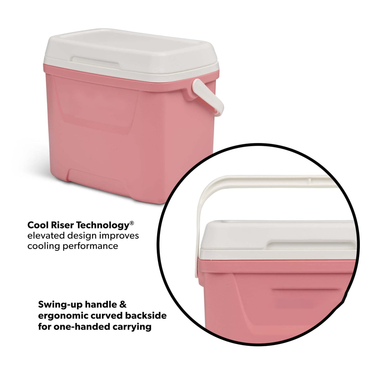 28QT Hard Sided Portable Insulated Ice Chest Cooler Box, 26L Ergonomic Curved Back Eco Foam Thermal Cooling For Camping Sports Day Trips Outdoor Road Travel product image