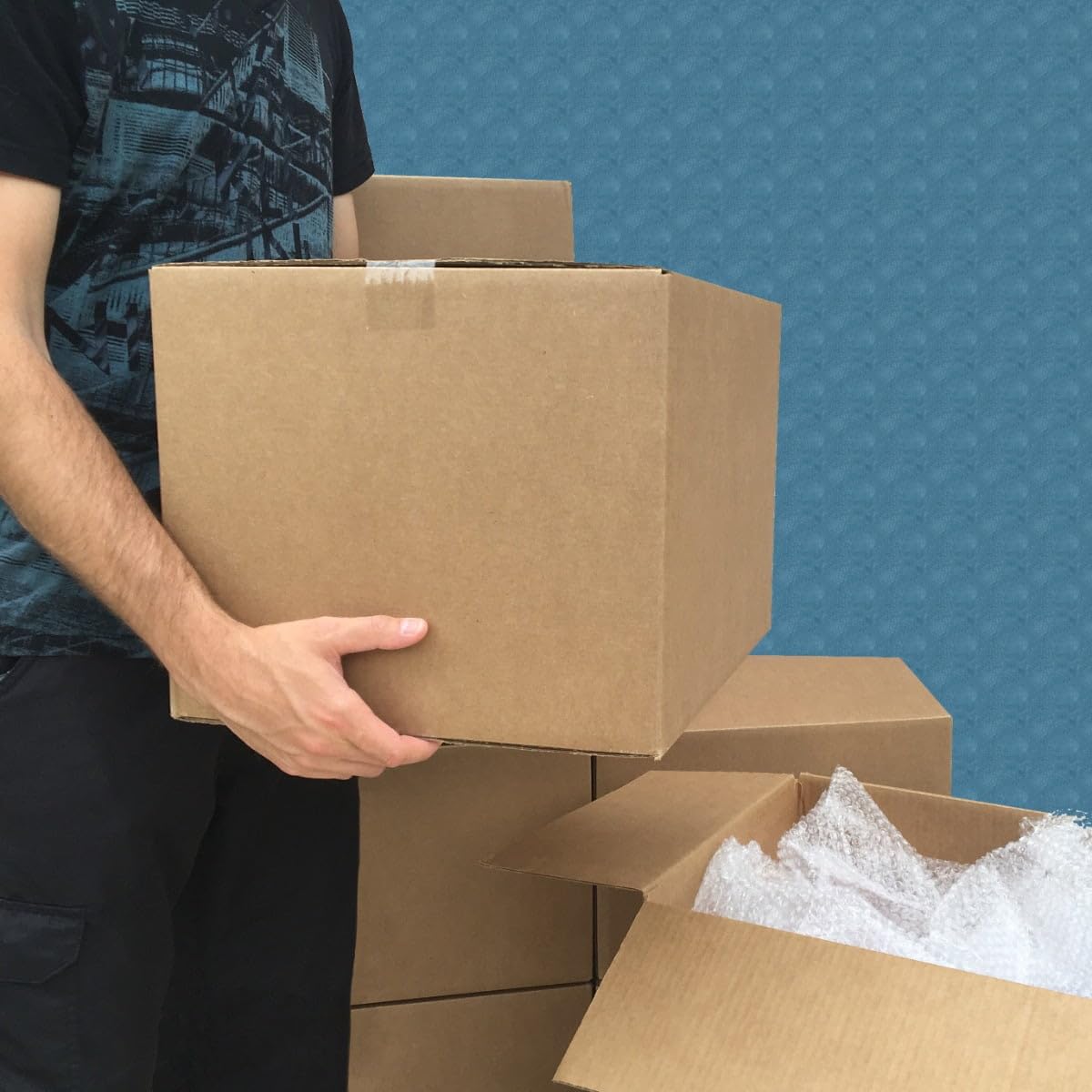 10 Pack Single Wall Corrugated Medium Moving Boxes 18 X 14 12 Inch, 32 ECT Crush Resistant Flat Foldable Stackable Storage Cartons For Dorm Office Household Packing Shipping product image
