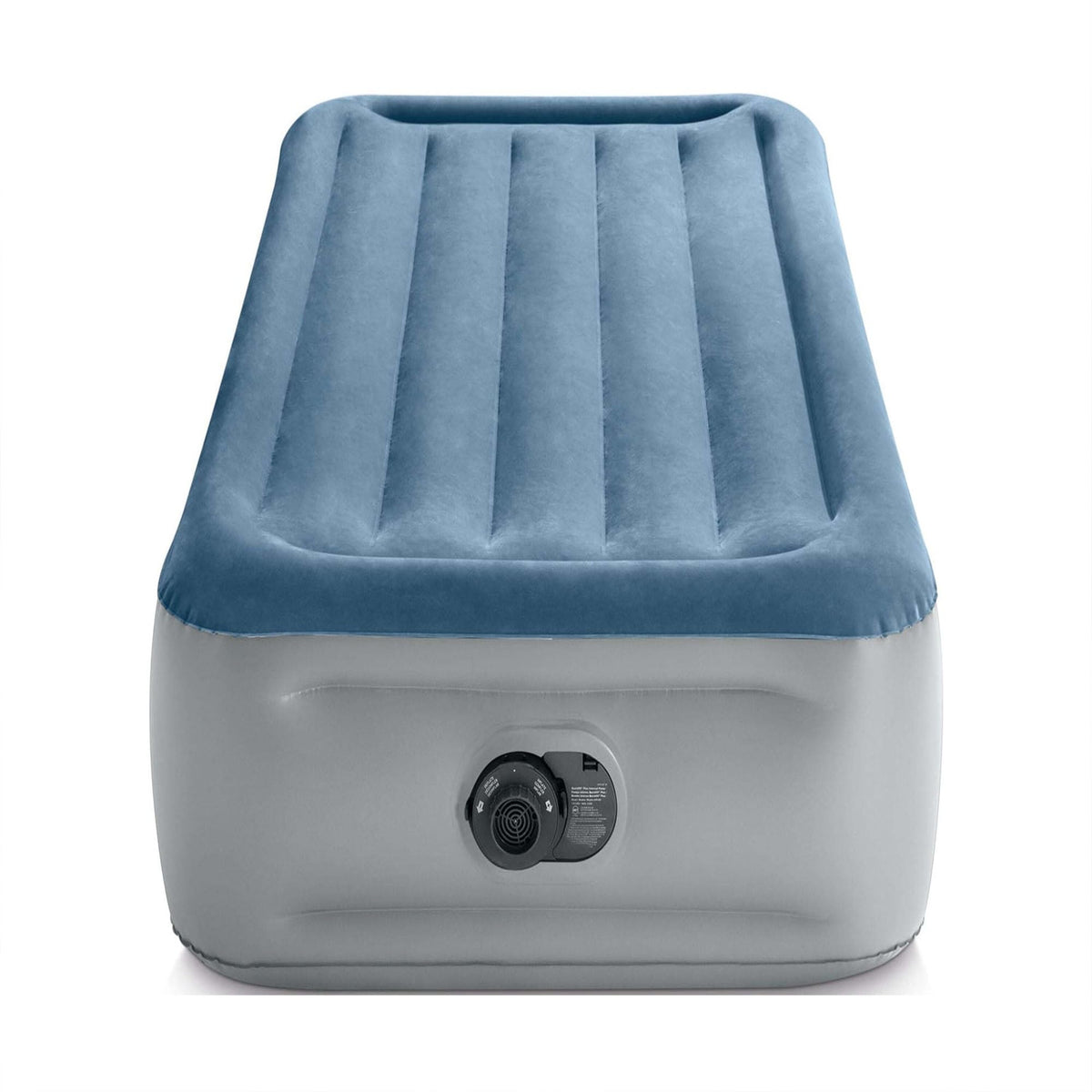 15 Inch Twin Essential Rest Dura-Beam Inflatable Air Mattress With Built-in Electric Pump, Velvet Flocked Top, Edge Reinforced Stable Bed, 300 LBS Capacity, Portable Carry Bag For Guest Camping Travel