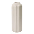Ceramic Floor Vase, Speckled Ribbed Design, Cream White, 22 Inch Height