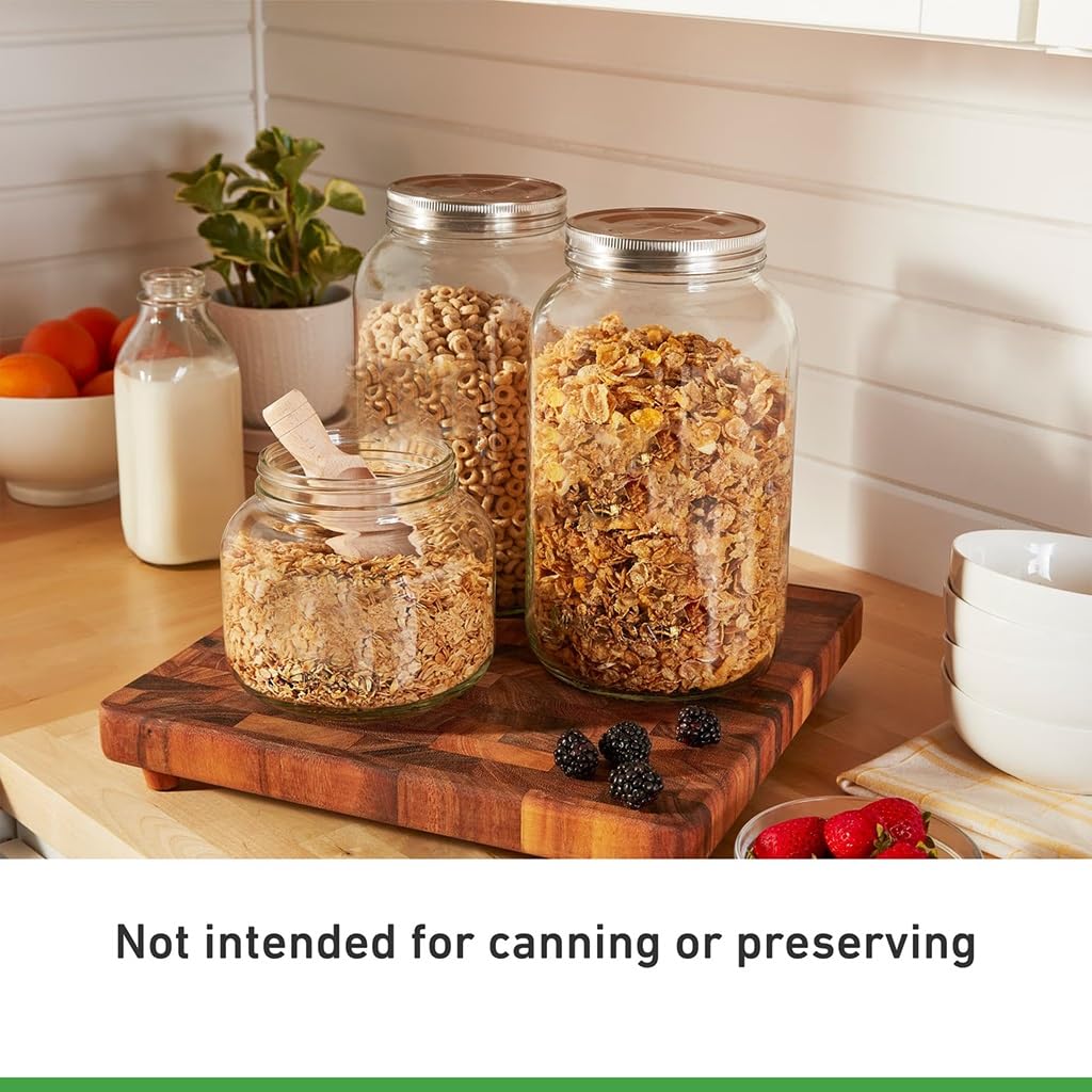 2 Pack Ball Half Gallon Decorative Glass Storage Jars, Single Jar Per , Airtight Stainless Steel Lids, BPA-Free Clear Wide Mouth Canisters For Pantry Dry Goods, Bathroom & Craft Organization product image