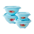 8 Piece Nesting Plastic Bowl Set With Matching Lids, Teal, Multi-Size BPA-Free Food Storage & Mixing Bowls For Meal Prep And Kitchen Organization
