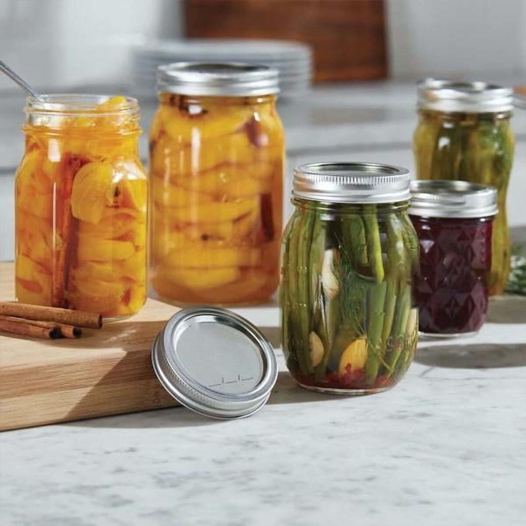 12 Count 32oz Wide Mouth Quart Ball Mason Jars, BPA-Free Food Grade Glass Canning With SureTight Silver Metal Lids & Bands, Large Storage For , Meal Prep, Crafts & Gift Packaging product image