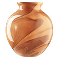 6.89" x 7.95" Round Brown Marbled Glass Vase
