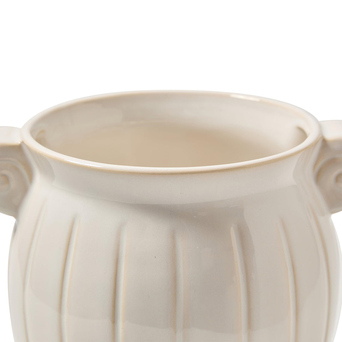8" White Planter Ceramic Scroll Vase - product image 2