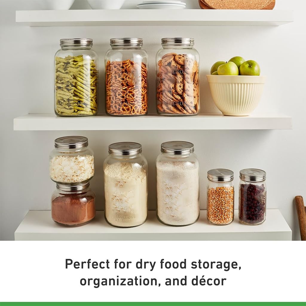 2 Pack Ball Half Gallon Decorative Glass Storage Jars, Single Jar Per , Airtight Stainless Steel Lids, BPA-Free Clear Wide Mouth Canisters For Pantry Dry Goods, Bathroom & Craft Organization product image