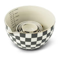 5-Piece Green Checkered Ceramic Mixing & Measuring Bowl Set