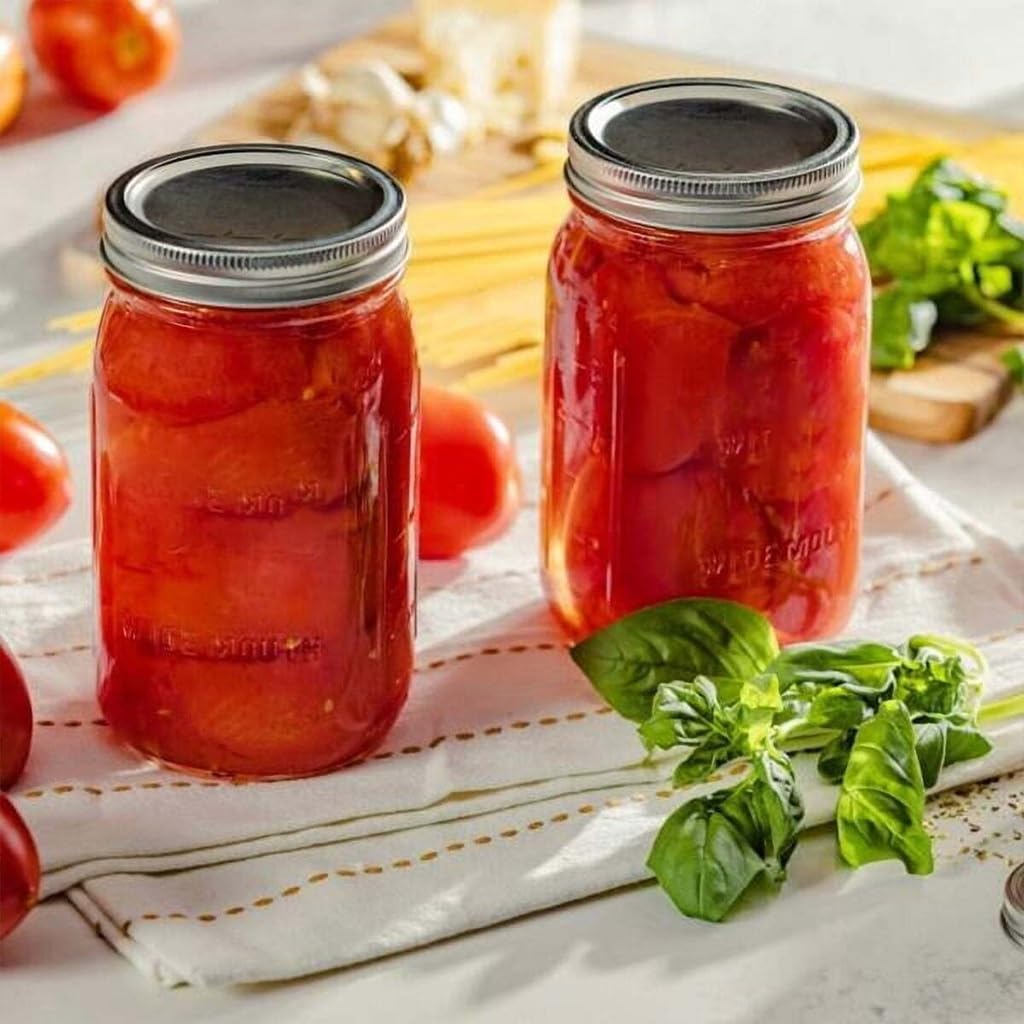 12 Count 32oz Wide Mouth Quart Ball Mason Jars, BPA-Free Food Grade Glass Canning With SureTight Silver Metal Lids & Bands, Large Storage For , Meal Prep, Crafts & Gift Packaging product image