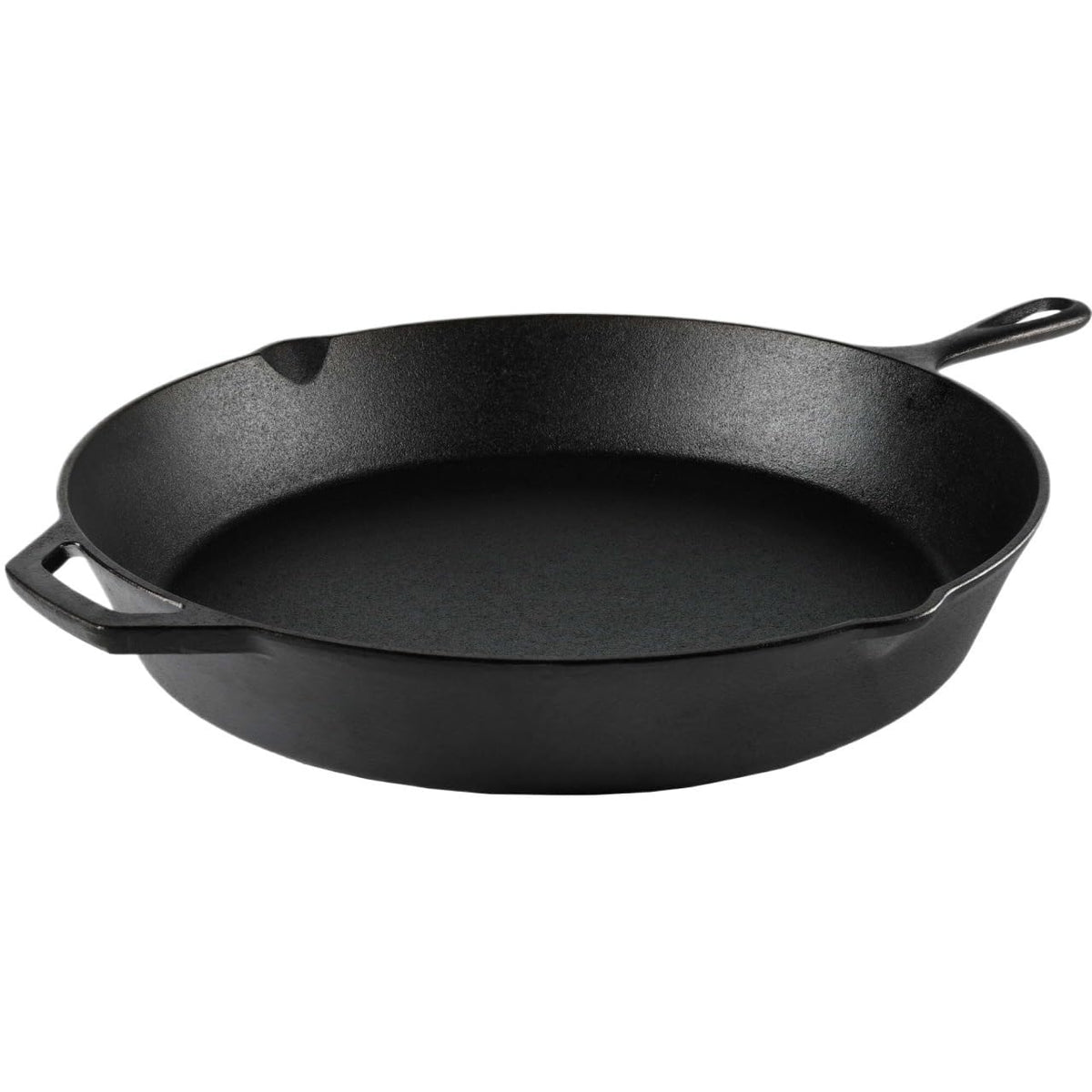 15 Inch Pre-Seasoned Cast Iron Skillet With Dual Handles, Large Cooking Pan With Pour Spouts For Stovetop, Grill And Campfire