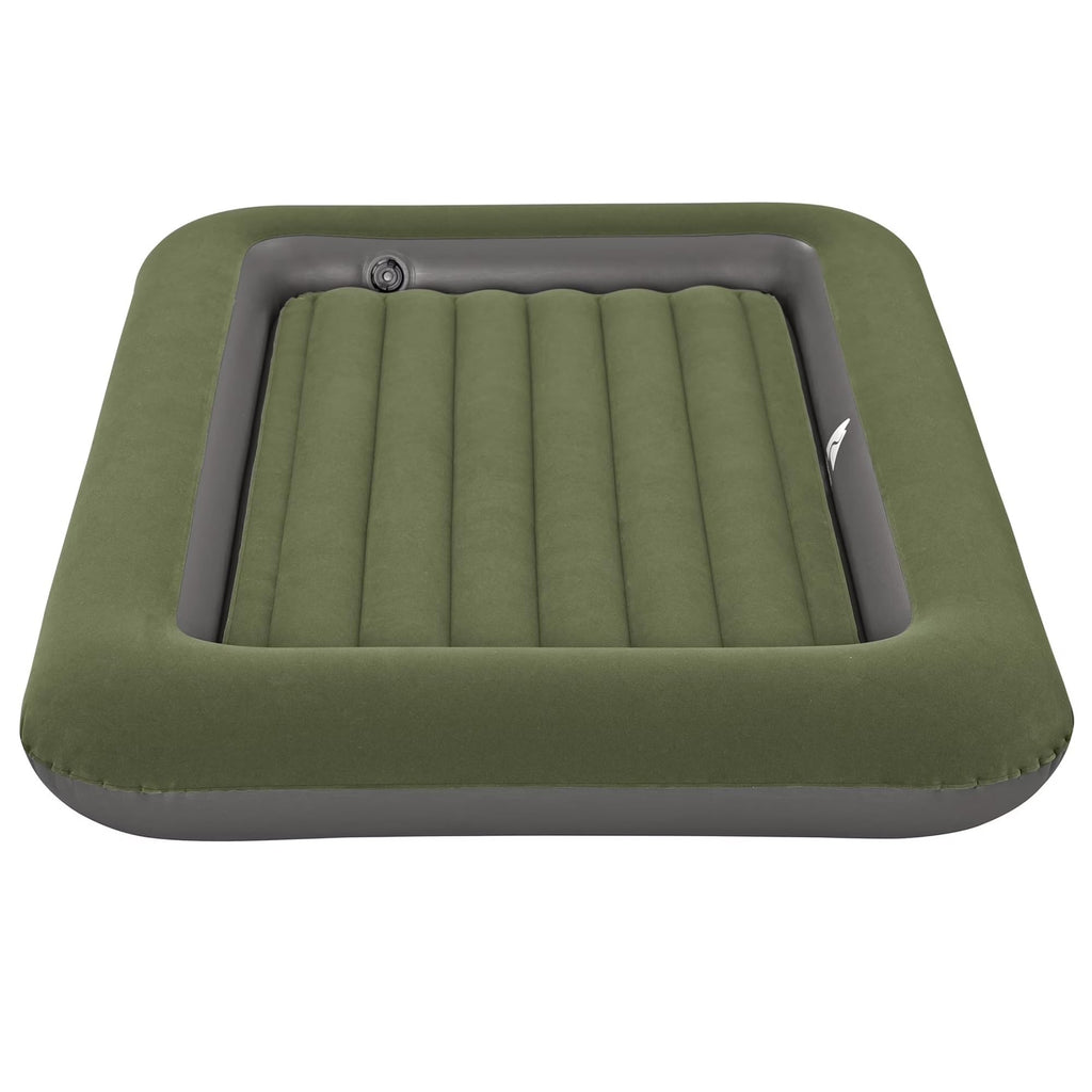 Inflatable Air Mattress, 60×35×7in Roll-Resistant Blow Up Bed With Repair Patch, No Pump For Indoor Camping