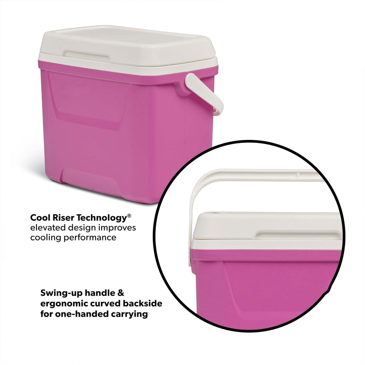 28QT Hard Sided Portable Insulated Ice Chest Cooler Box, 26L Ergonomic Curved Back Thermal Cooling With Eco Foam Insulation For Camping Sports Day Trips Outdoor Travel product image