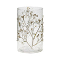 Decorative Dried Floral Glass Vase, 7.75 In
