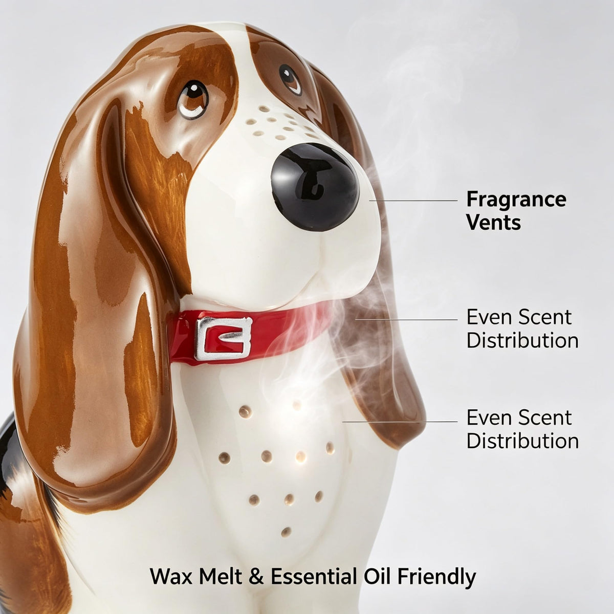 Dog Shaped Ceramic Electric Scented Wax Warmer, Flameless Melter With 2/4/8 Hour Timer, Decorative Fragrance Heater For Indoor Home Use product image