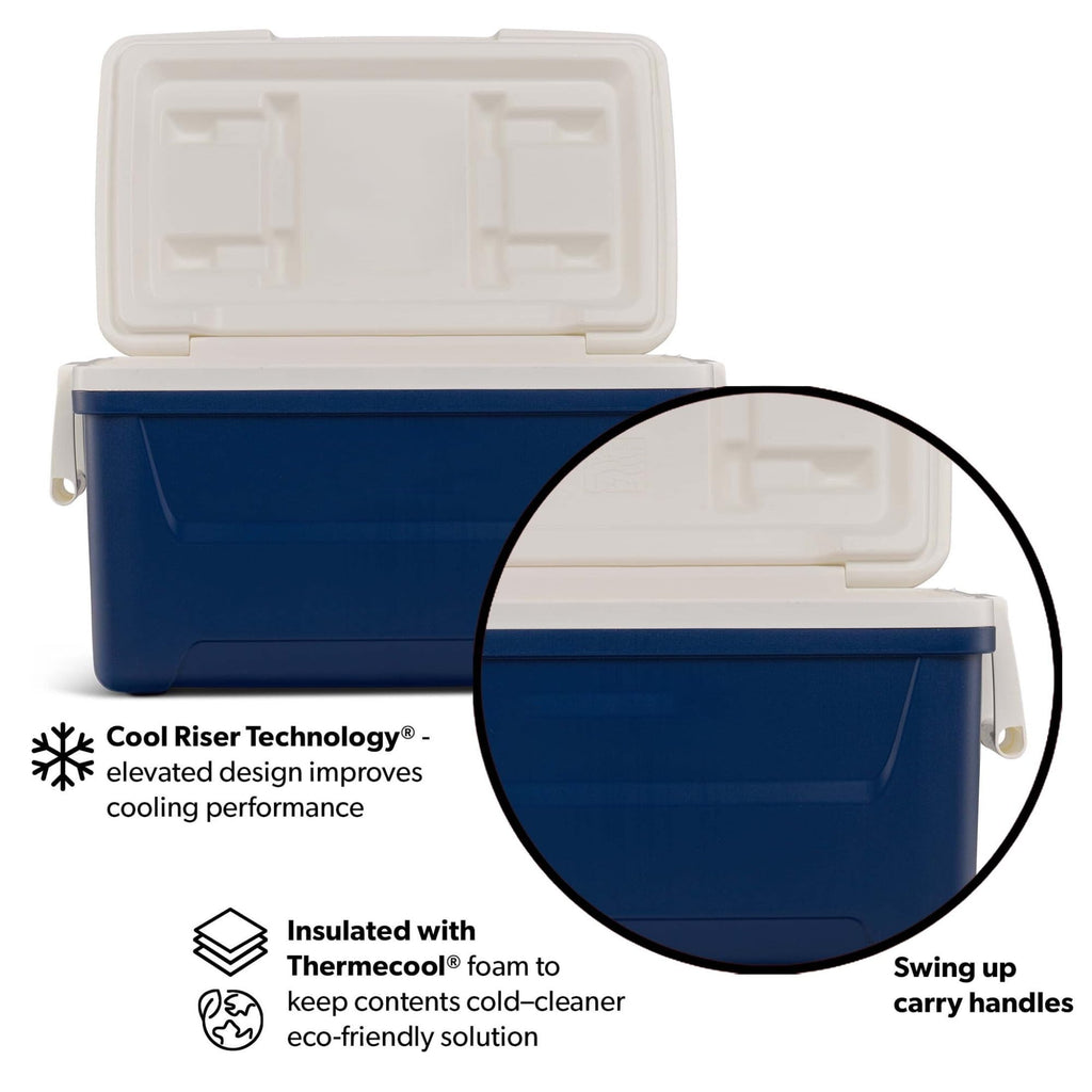 48QT Hard Sided Insulated Ice Chest Cooler Box, 45L Large Capacity Long Lasting Cooling Thermal With Stain Resistant Liner For Camping Beach Picnic Tailgating Family Outdoor Gatherings product image