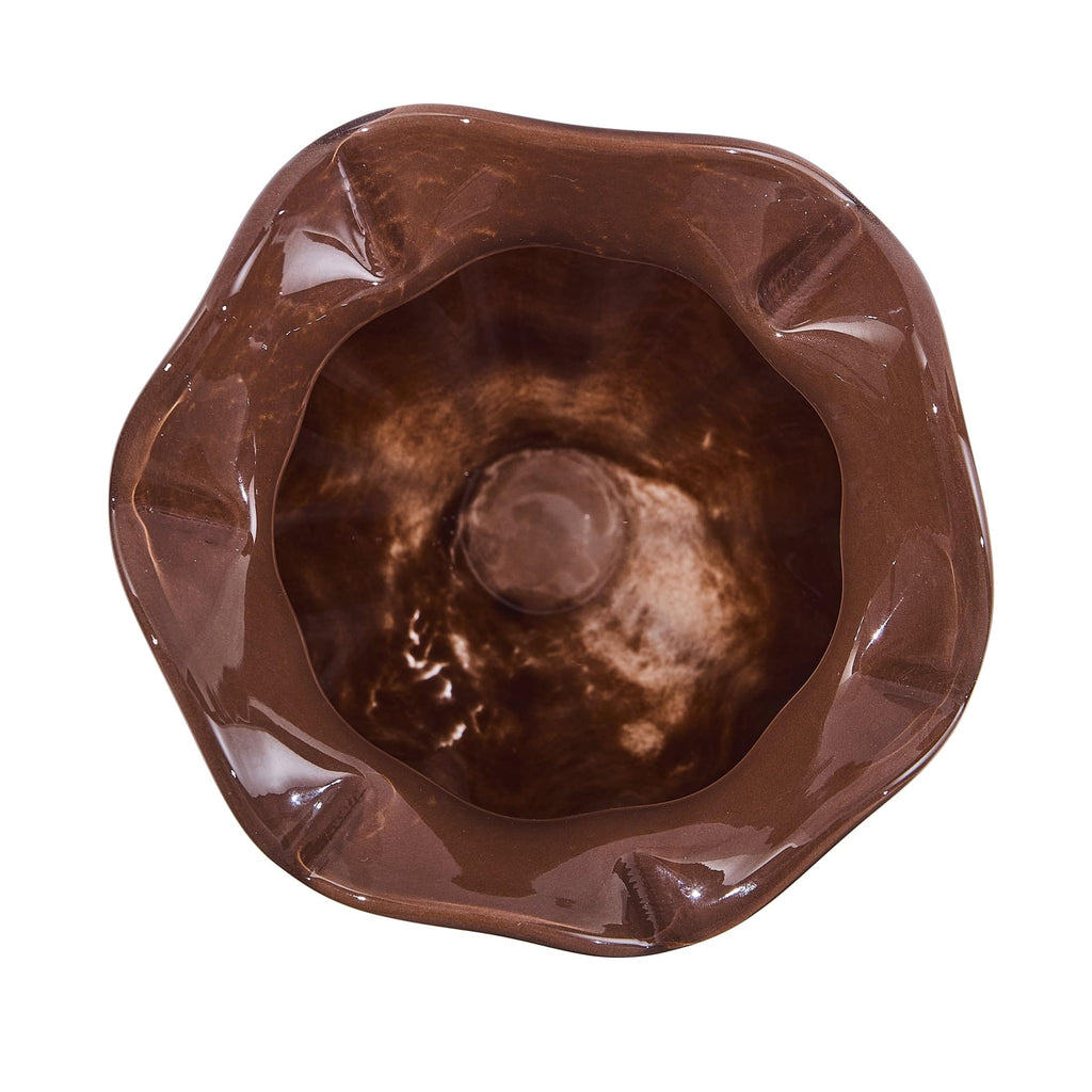 9" Brown Milky Glass Vase - product image 3