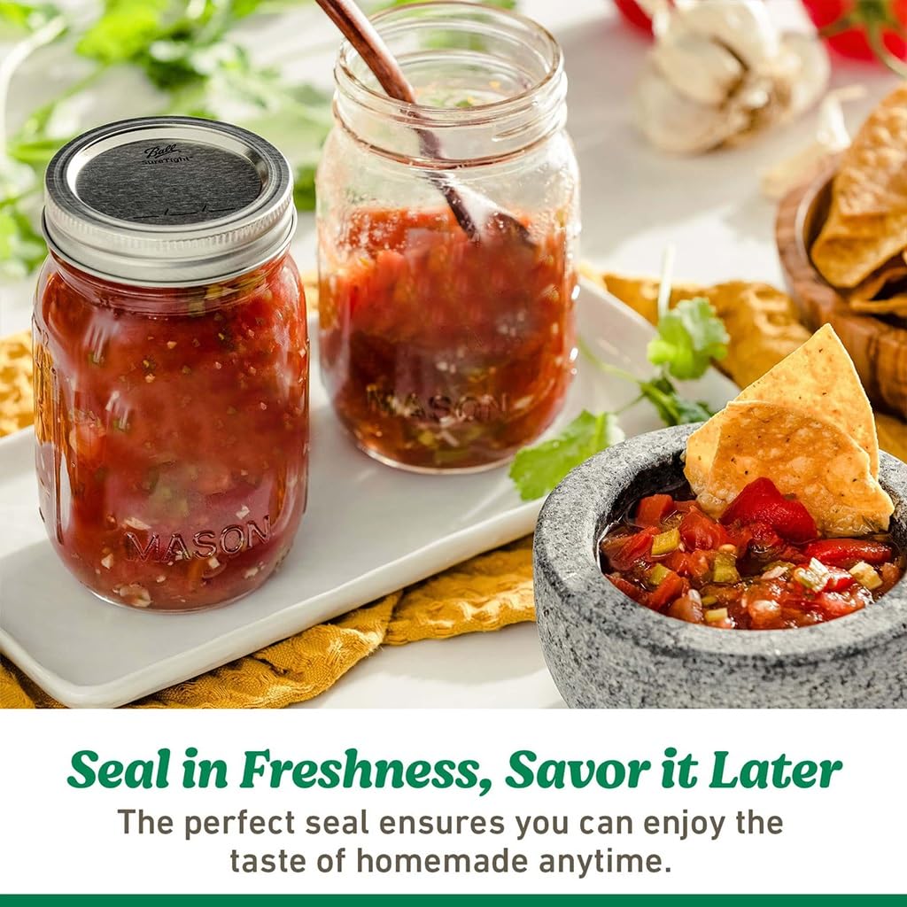 (2 Pack) 64 oz Wide Mouth Glass Canning Jars with Lids & Bands, 6 Count Each (12 Total), BPA-Free Airtight Half-Gallon Jars for Preserving, Pickling, Storage & Crafts product image