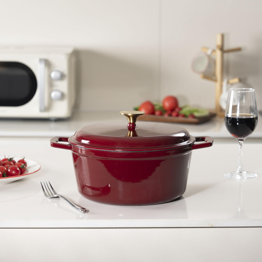 4.75 Quart Enameled Cast Iron Dutch Oven, Merlot Red product image