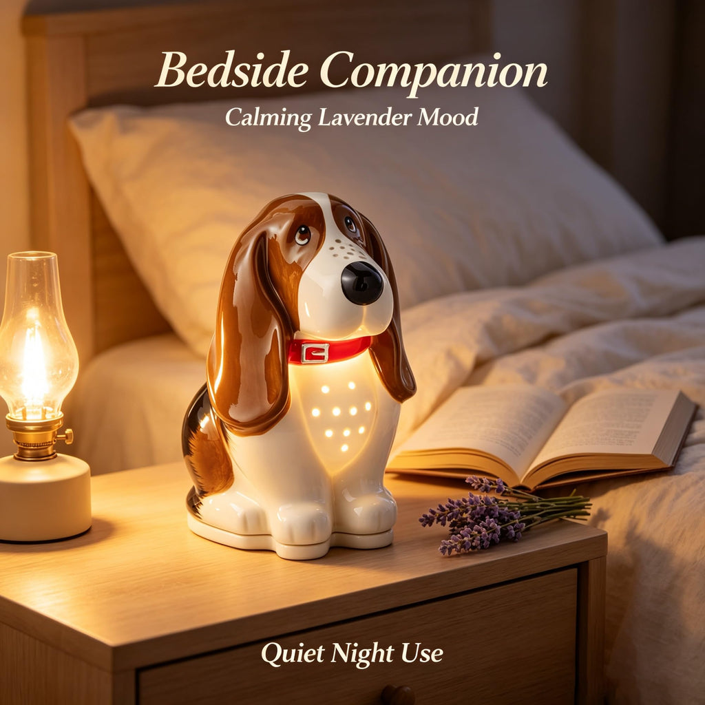Dog Shaped Ceramic Electric Scented Wax Warmer, Flameless Melter With 2/4/8 Hour Timer, Decorative Fragrance Heater For Indoor Home Use product image