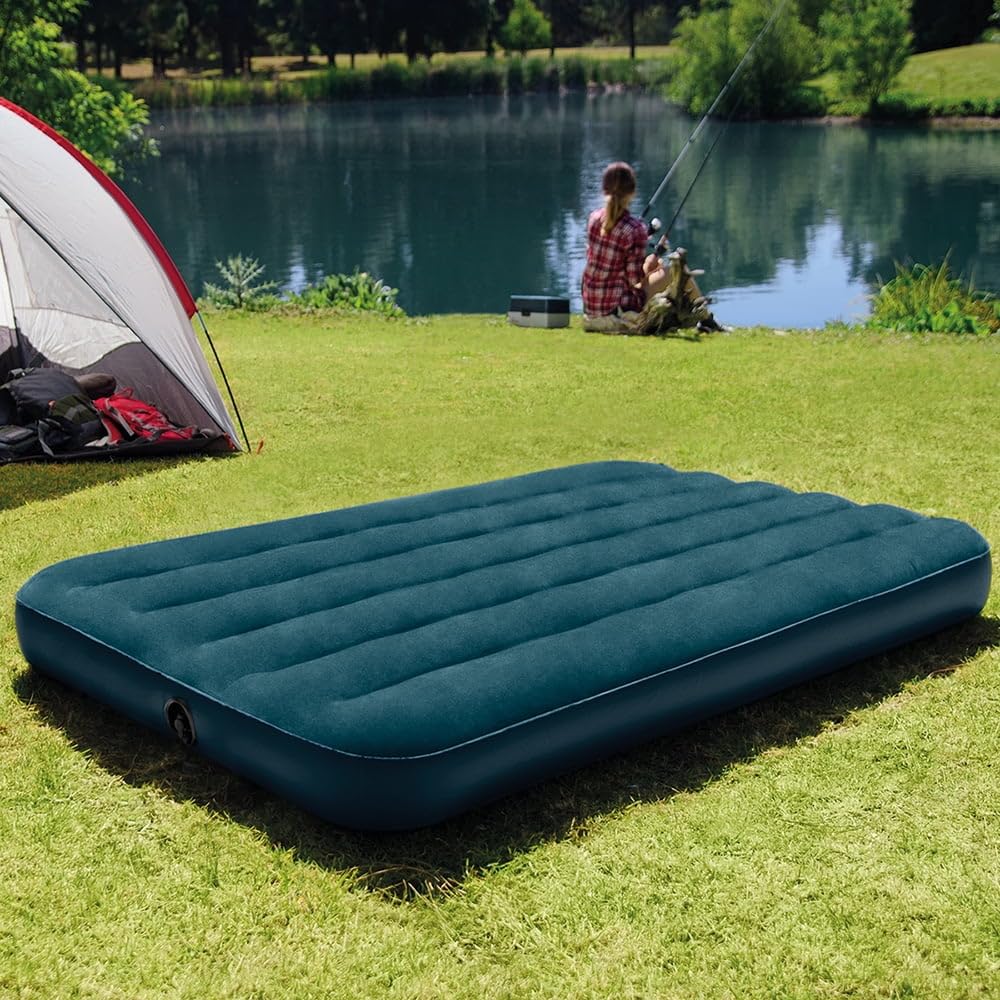 2 Pack Twin Size 10 Inch Inflatable Air Mattress, Flocked Top Vinyl Bed, 300 LBS Weight Capacity, 2-in-1 Valve, Pump Not Included For Indoor Outdoor Camping Guest Use product image