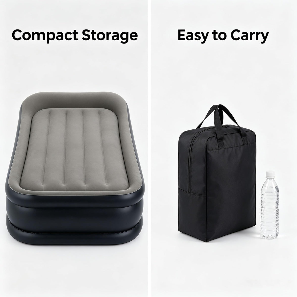 Twin Size 16.5 Inch Raised Inflatable Air Mattress With Built-in Electric Pump & Integrated Pillow,300 LBS Weight Capacity, Portable Carry Bag For Indoor Outdoor Guest Camping Use product image