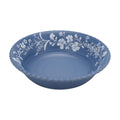 Blue Daisy 12-Piece Bamboo Melamine Dinnerware Set By , Scalloped Floral Plates & Bowls Service For 4