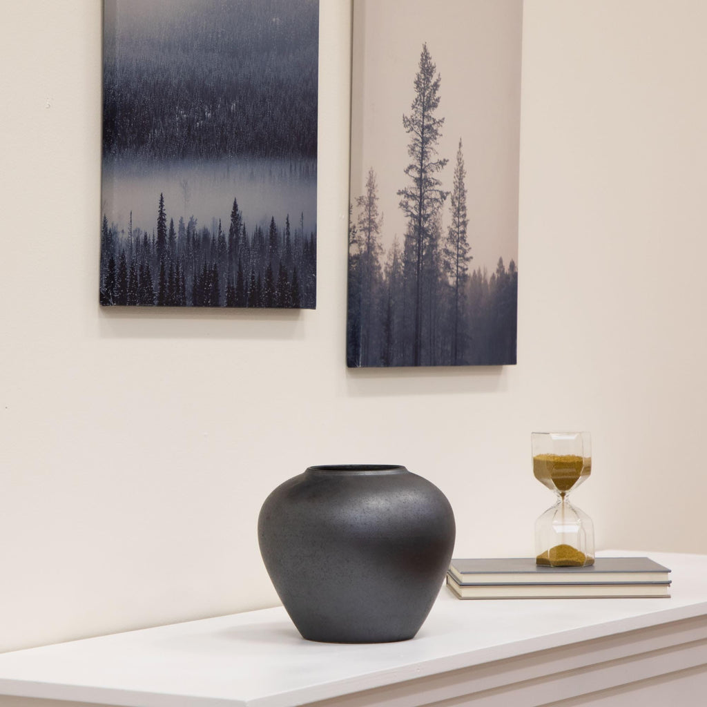 Ceramic Round Urn Vase, 7 In, Dark Gray - product image 7