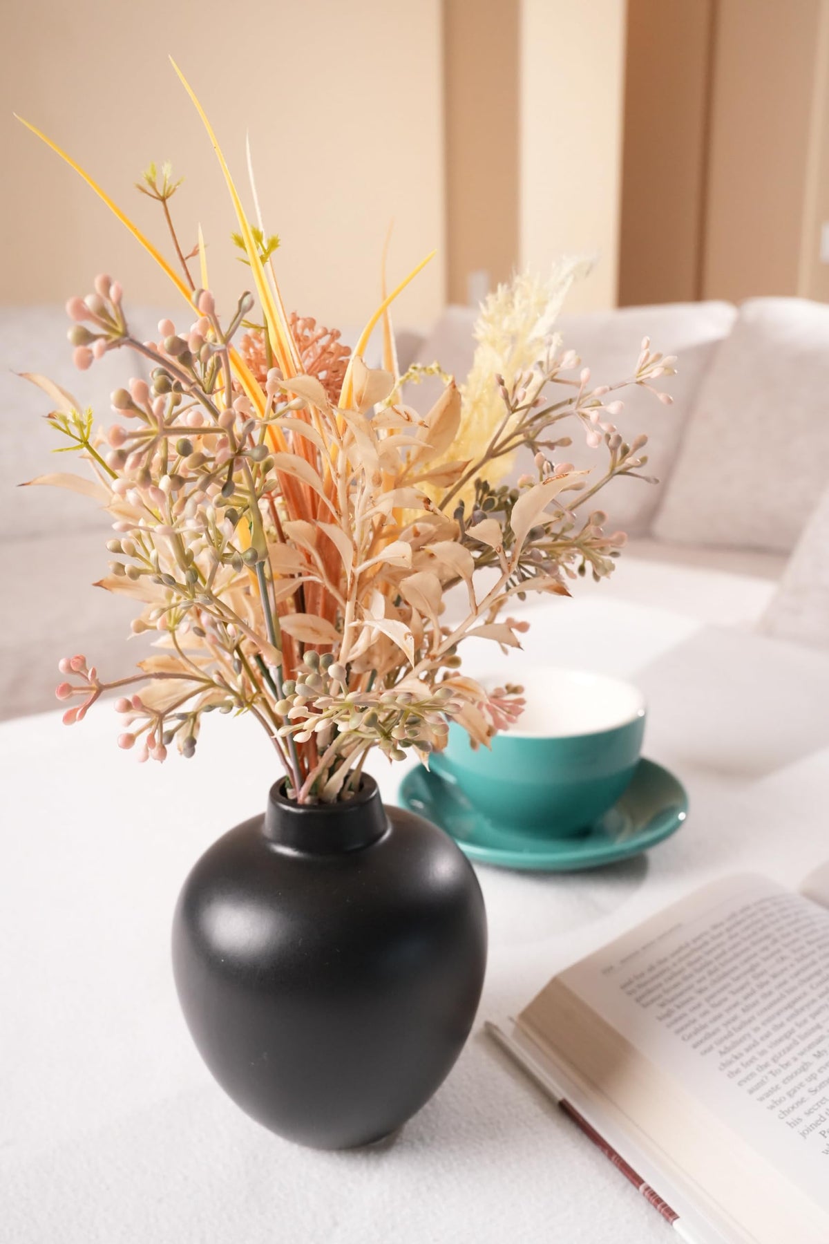 13.3-inch Fall Leaves In Black Ceramic Vase – Autumn Accent For Your Tabletop - product image 7