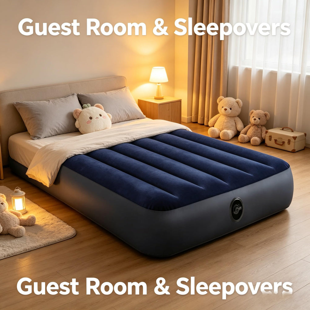 10 Inch Twin Inflatable Air Mattress, Polyester Beam Bed With Velvet Flocked Top, Wide 2-in-1 Valve, Pump Not Included, Foldable Portable For Indoor Guest Room Camping Travel product image