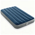 Twin Size Inflatable Air Mattress With Rechargeable Removable Pump, Fiber-Tech Plush Surface Indoor Outdoor Portable Bed With USB Charging Cable & Multi-Purpose Inflation Nozzles
