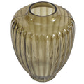 Green Glass Vase, 7.5" L X 9.65" H