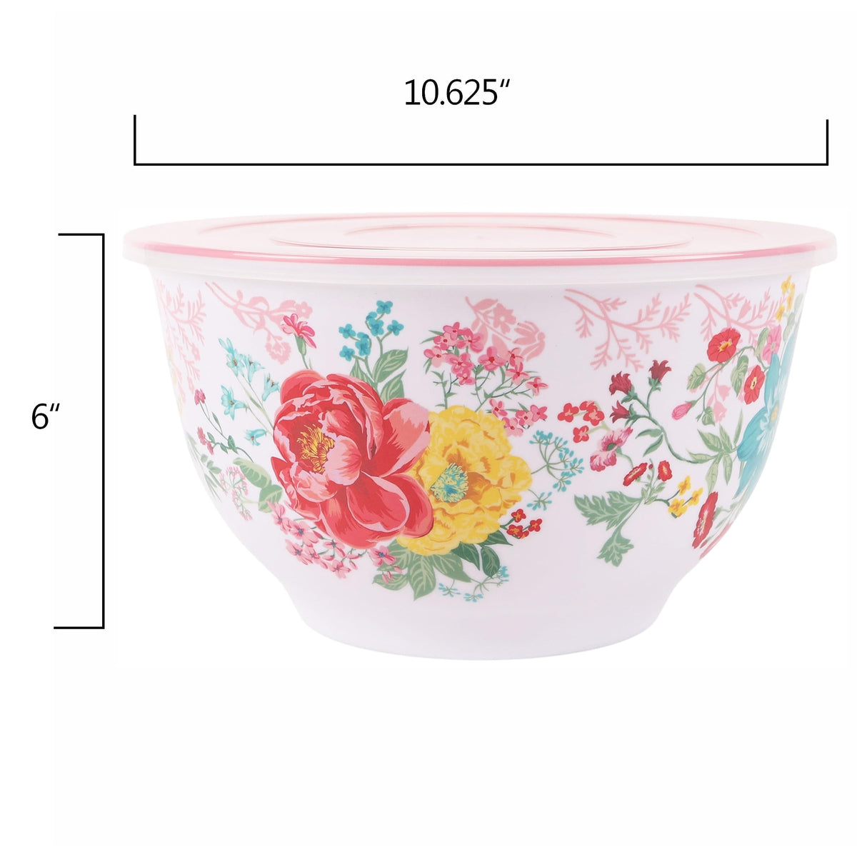 10-Piece Melamine Mixing Bowl Set, 5 Nesting Bowls With Matching Snap-On Storage Lids product image