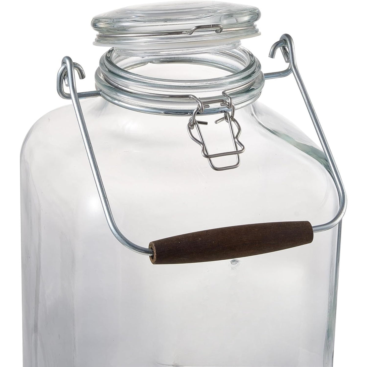 2 Gallon Glass Beverage Dispenser with Clamp Lid, Steel Handle & Spigot product image