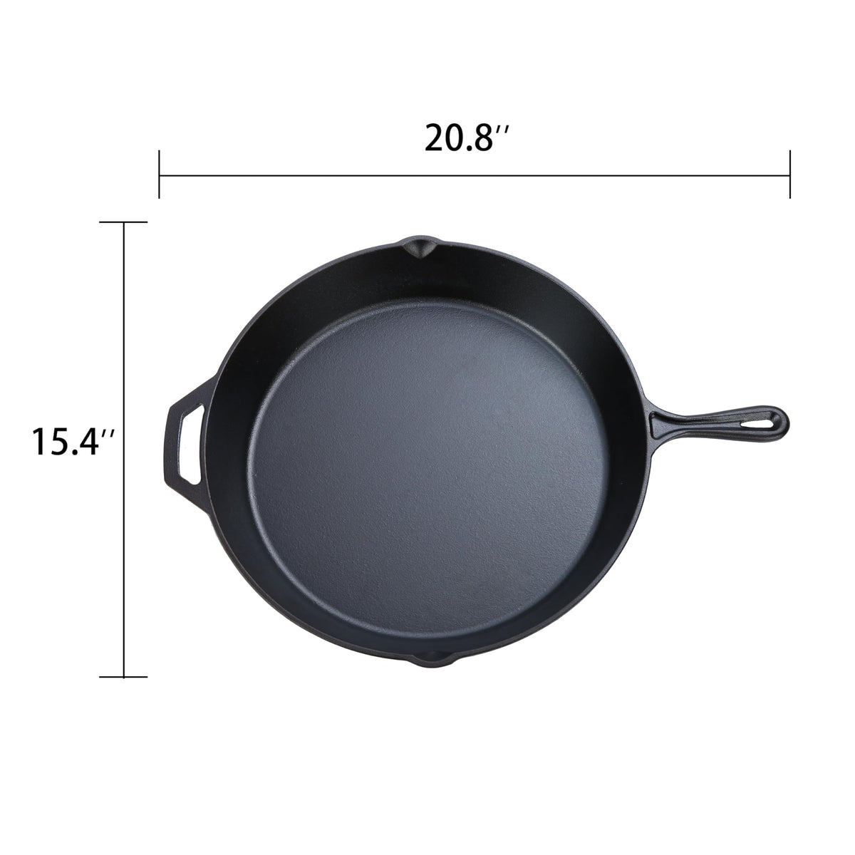 15 Inch Pre-Seasoned Cast Iron Skillet With Dual Handles, Large Cooking Pan With Pour Spouts For Stovetop, Grill And Campfire product image