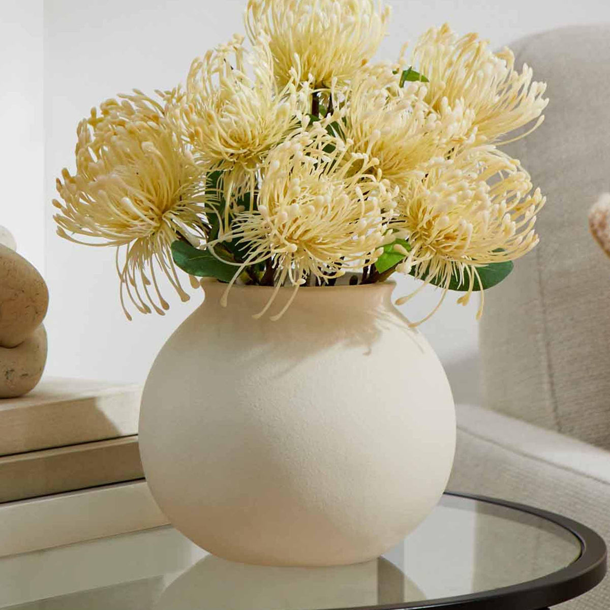 Matte Ceramic Round Vase, Off-White, 6.69 In X 5.9 In - product image 7
