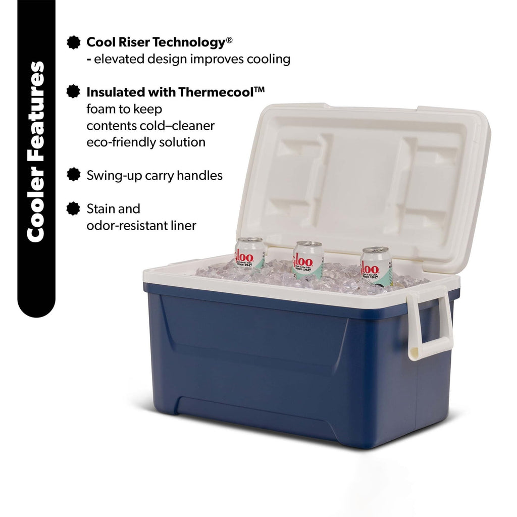 48QT Hard Sided Insulated Ice Chest Cooler Box, 45L Large Capacity Long Lasting Cooling Thermal With Stain Resistant Liner For Camping Beach Picnic Tailgating Family Outdoor Gatherings product image