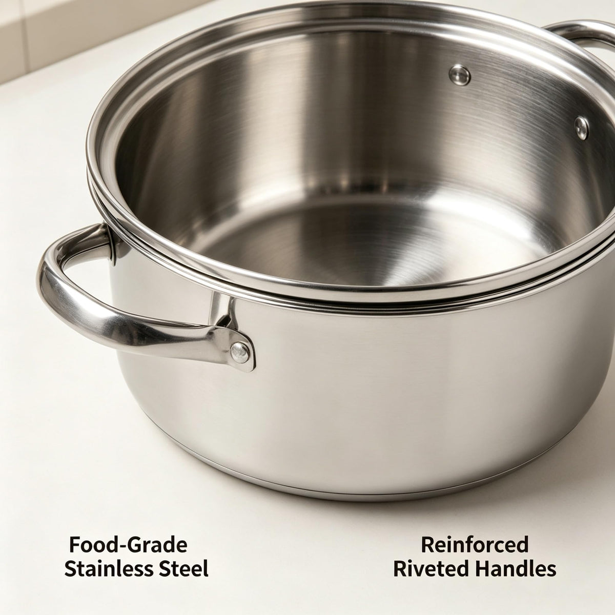 4 Quart Stainless Steel Steamer Pot With Shatter Resistant Glass Lid & Mesh Basket, Tri-Ply Base Induction Compatible Cookware For Vegetables Pasta Seafood product image