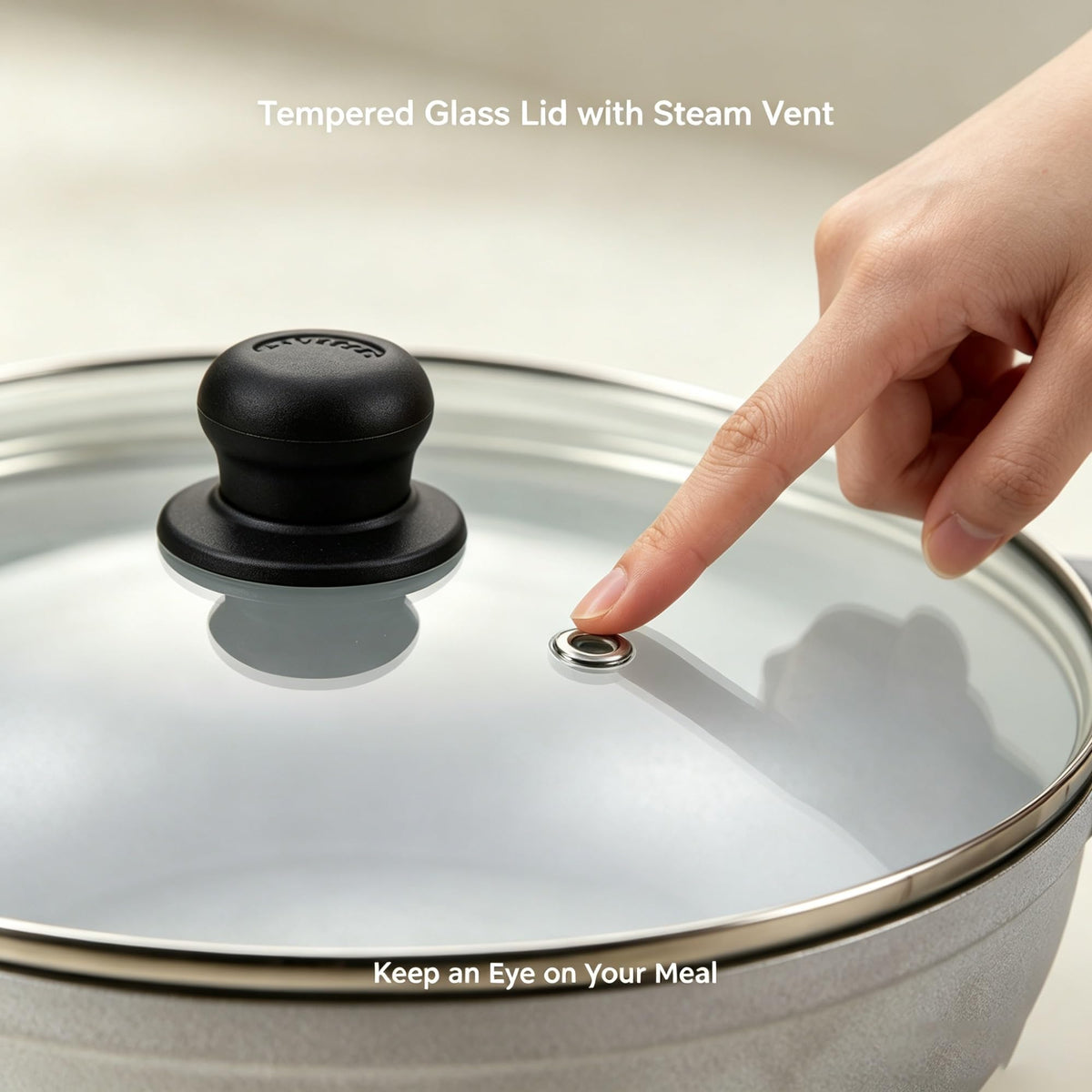 2.5/7QT Cast Aluminum Caldero 2-Piece Set With Glass Lid, 22/30CM Thickened Oven Safe Cooking Pot, Multipurpose Kitchen For Stewing, Braising, Soup And Sauce Making product image