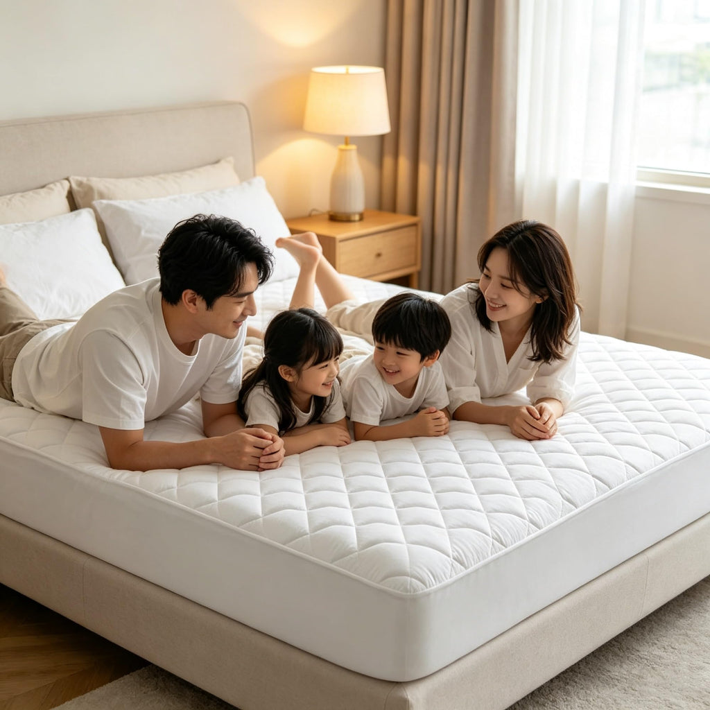 Size 60"×80" Quilted Fitted Waterproof Mattress Pad Cover, 100% Liquid-Proof Noiseless Microfiber Protector, Deep Pocket Fits 8"-21" Mattresses, Washable Diamond Stitch Soft White Bed product image