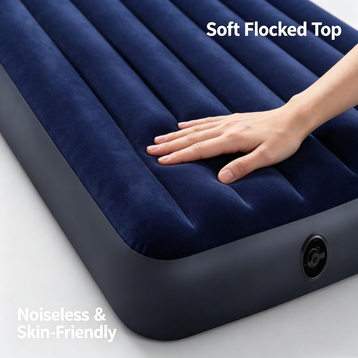 10 Inch Twin Inflatable Air Mattress, Polyester Beam Bed With Velvet Flocked Top, Wide 2-in-1 Valve, Pump Not Included, Foldable Portable For Indoor Guest Room Camping Travel product image