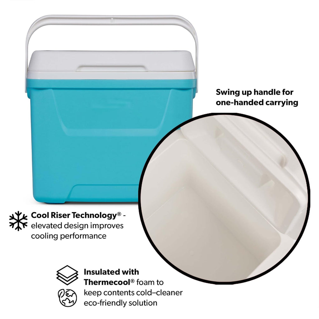 28QT Hard Sided Portable Insulated Ice Chest Cooler Box, 26L Large Capacity Thermal Cooling With Body-Fitting Curved Back For Outdoor Camping Picnic Beach Day Trips product image