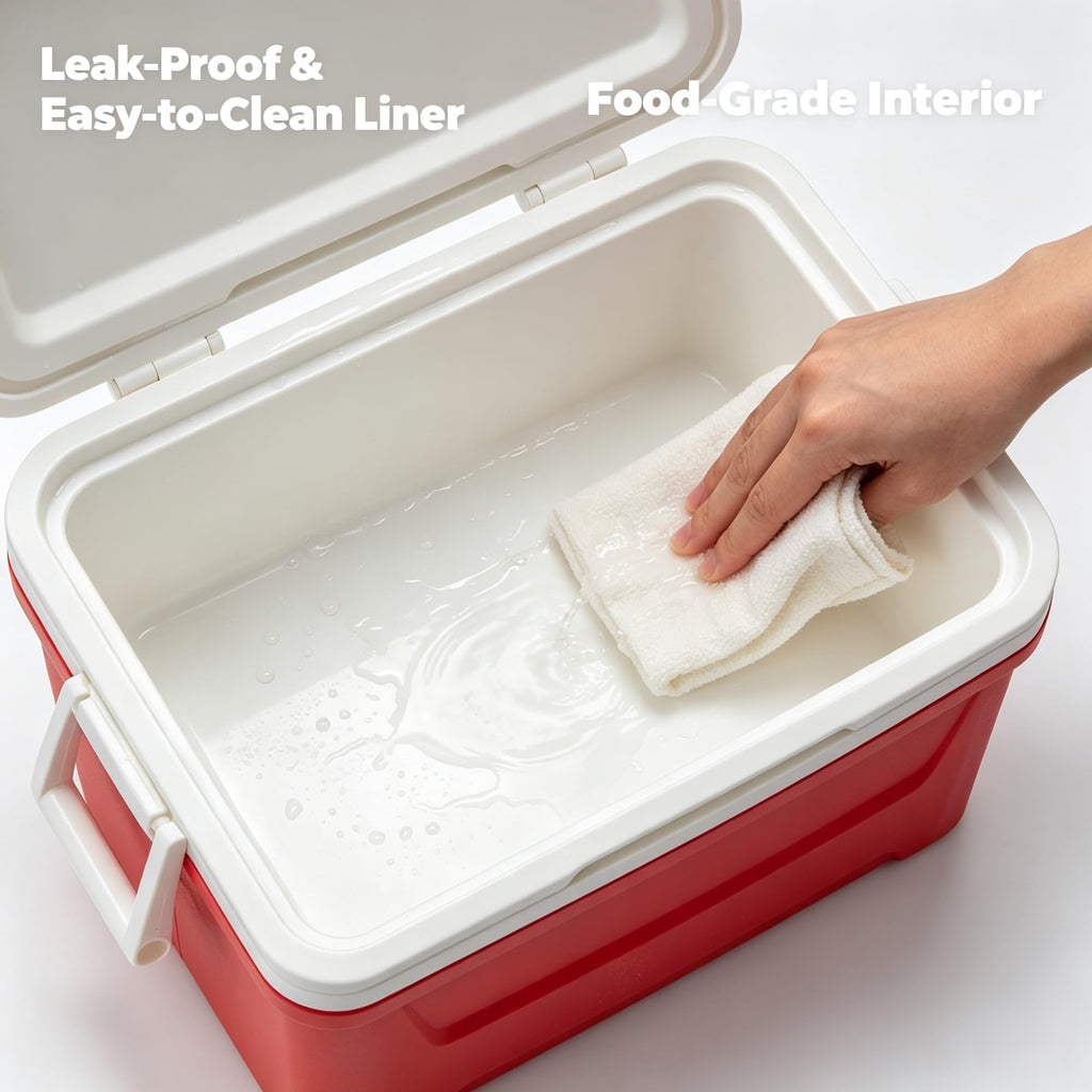 48QT Hard Sided Insulated Cooler Box Portable Outdoor Ice Chest, 45L Large Capacity Thermal Cooling For Camping Beach Picnic Tailgating Backyard Party product image