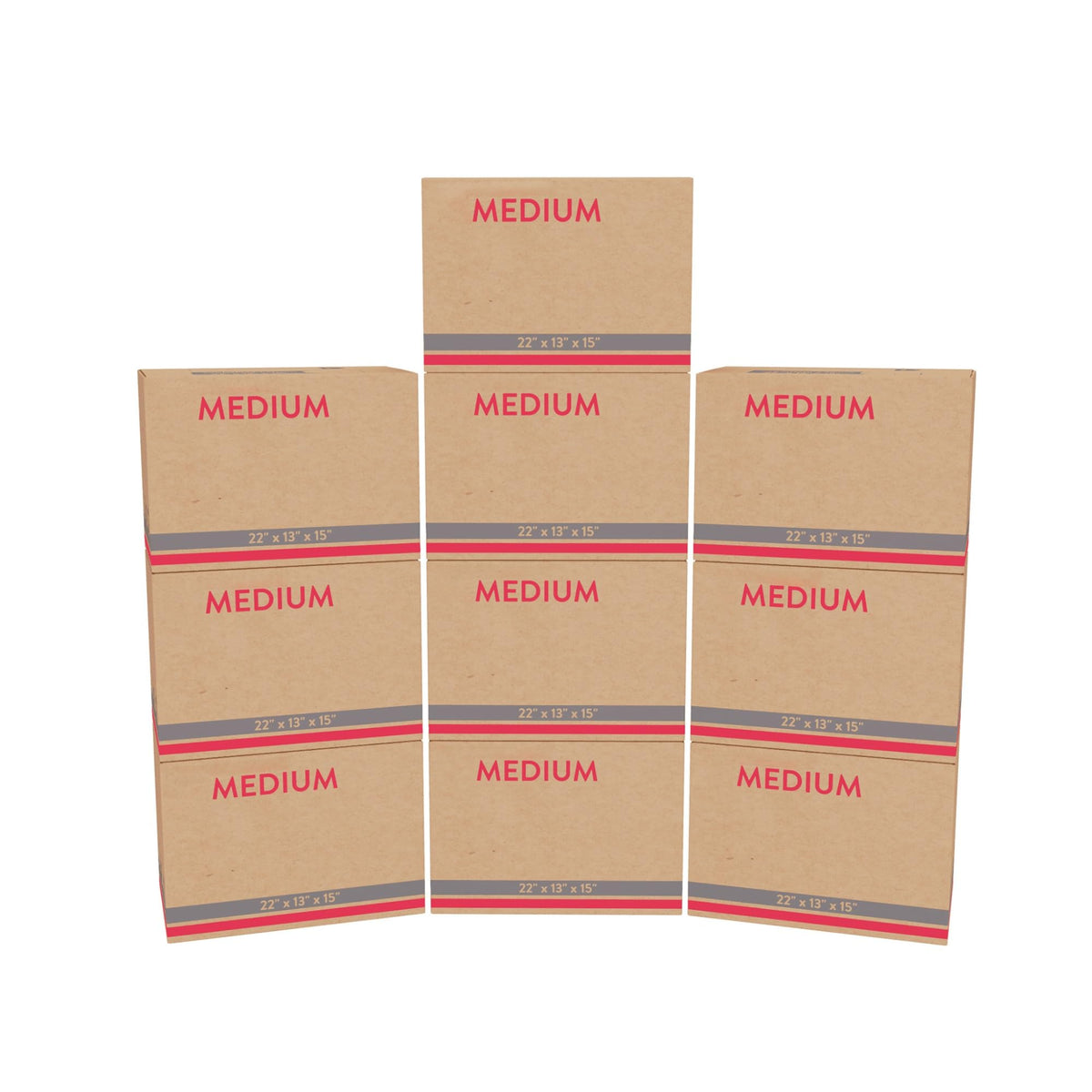 10 Pack Medium Heavy Duty Recycled Kraft Moving Boxes 22 X 13 15 Inch, 42 ECT Crush Resistant Flat Shipped Stackable Storage Cartons For Clothes Household Office Shipping Packing