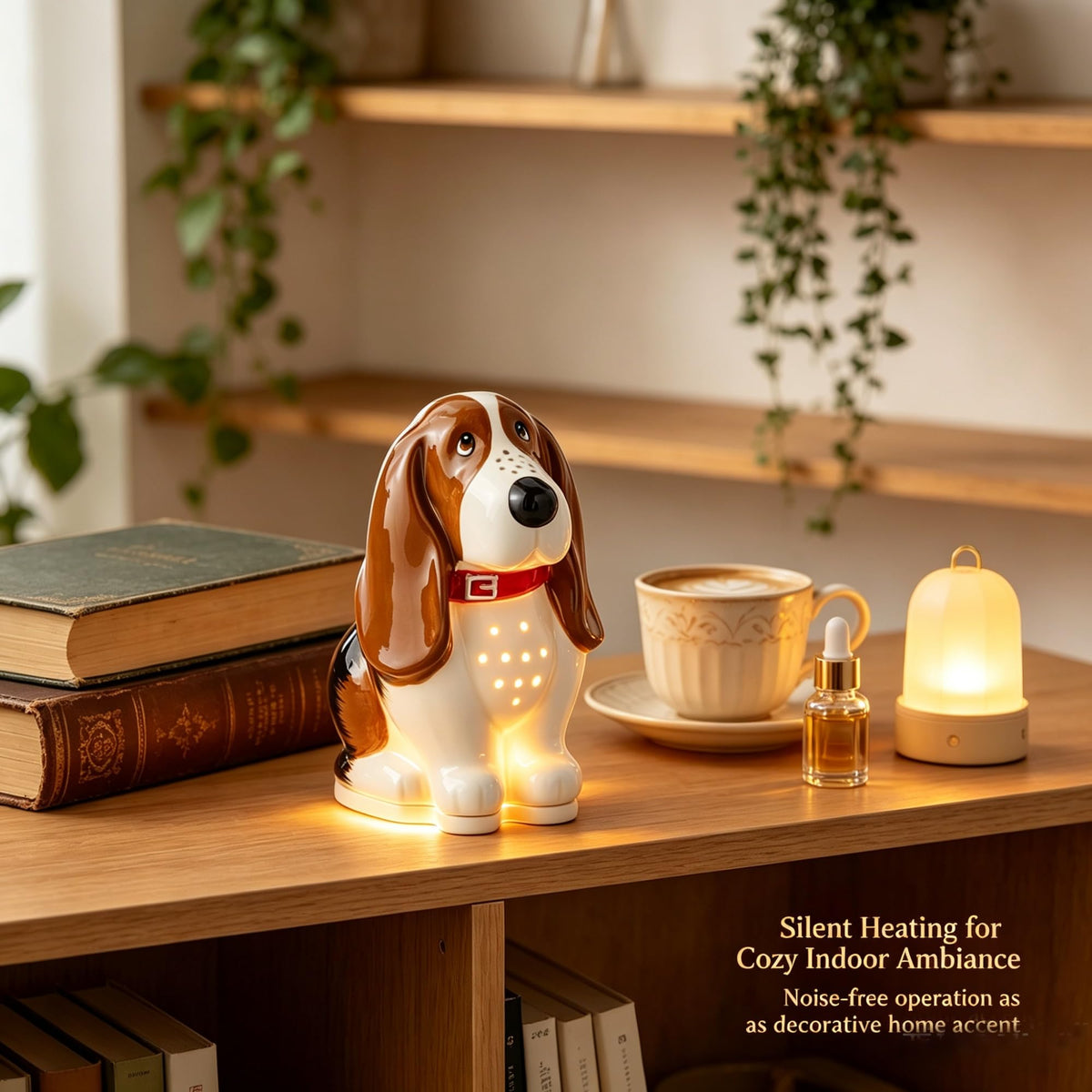 Dog Shaped Ceramic Electric Scented Wax Warmer, Flameless Melter With 2/4/8 Hour Timer, Decorative Fragrance Heater For Indoor Home Use product image