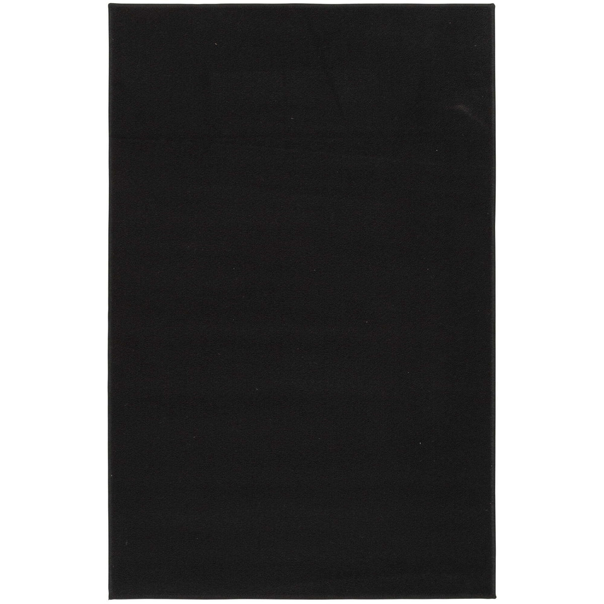 Solid Black Indoor Area Rug, 54"×78" Stain Fade Resistant Woven Carpet, Pet Friendly For Garage Basement Living Room Dining