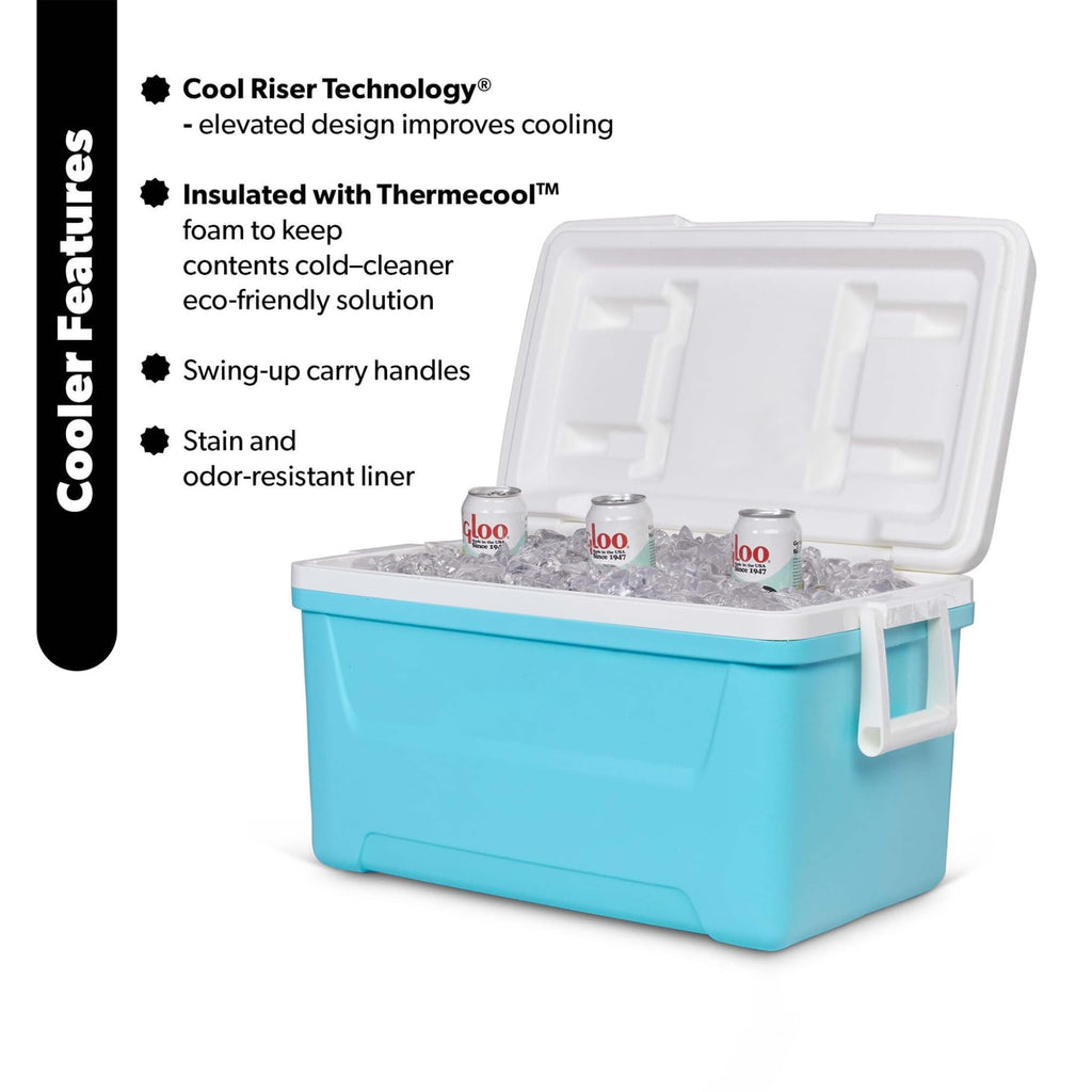 48QT Hard Sided Insulated Ice Chest Cooler Box, 45L Large Capacity Long-Lasting Cooling With Stain Resistant Liner For Camping Beach Picnic Tailgating Family Outdoor Activities product image