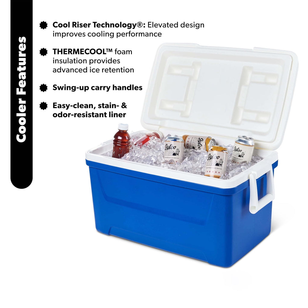 48QT Hard Sided Insulated Ice Chest Cooler Box, 45L Large Capacity Long Time Cold Retention Cooling With Stain & Odor Resistant Liner For Camping Beach Picnic Tailgating Family Outdoor Party product image