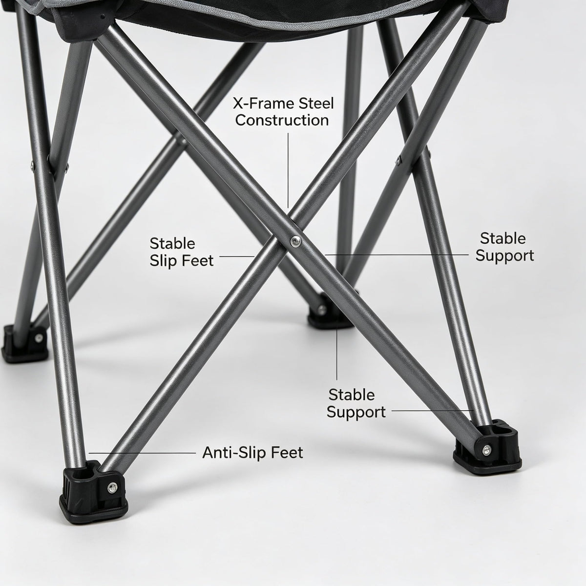 Green Oversized Folding Quad Camping Chair With High Back & Cup Holders, Heavy-Duty Outdoor Seat With Carry Bag And Umbrella Holder For Gatherings product image