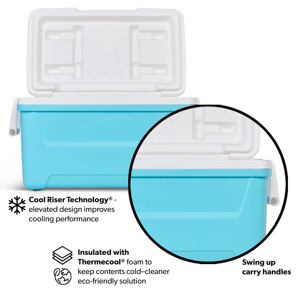 48QT Hard Sided Insulated Ice Chest Cooler Box, 45L Large Capacity Long-Lasting Cooling With Stain Resistant Liner For Camping Beach Picnic Tailgating Family Outdoor Activities product image