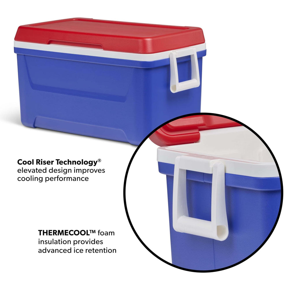 48QT Hard Sided Insulated Ice Chest Cooler Box, 45L Large Capacity Long Lasting Cooling With Stain Odor Resistant Liner For Camping Beach Picnic Tailgating Family Outdoor Gatherings product image